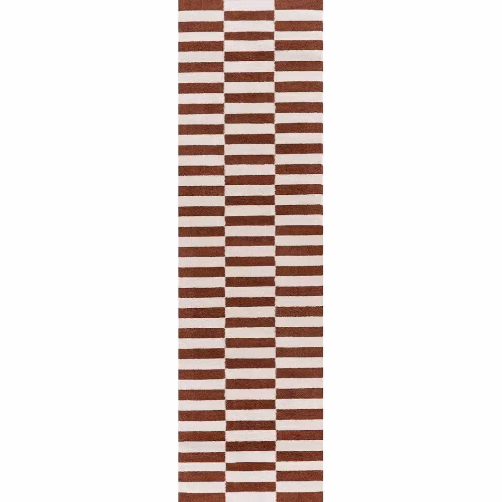 THE RUGS Loft Striped Soft Pile Area Rug in Terracotta, W: 80 cm, L: 150 cm – 7
