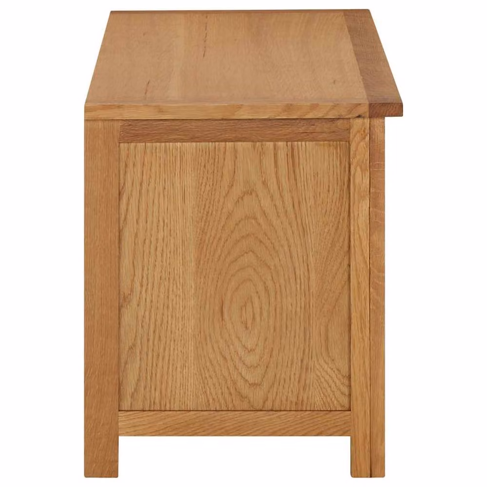 Berkfield Home Solid Oak Wood Shoe Rack in Light Oak, W/D/H: 90 x 37 x 45 cm – 3