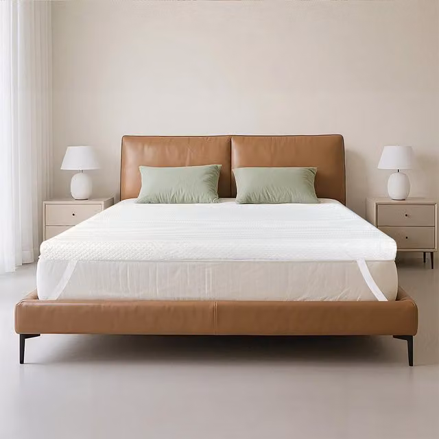 Lavio White Bamboo Cooling Memory Foam Mattress Topper, Height: 8 cm, Double