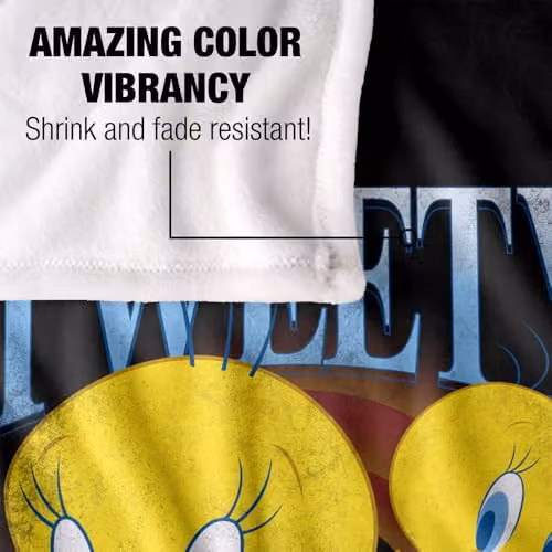 Warner Bros. Looney Tunes Tweety Super Soft Fleece Throw Blanket, Multicolour – 3