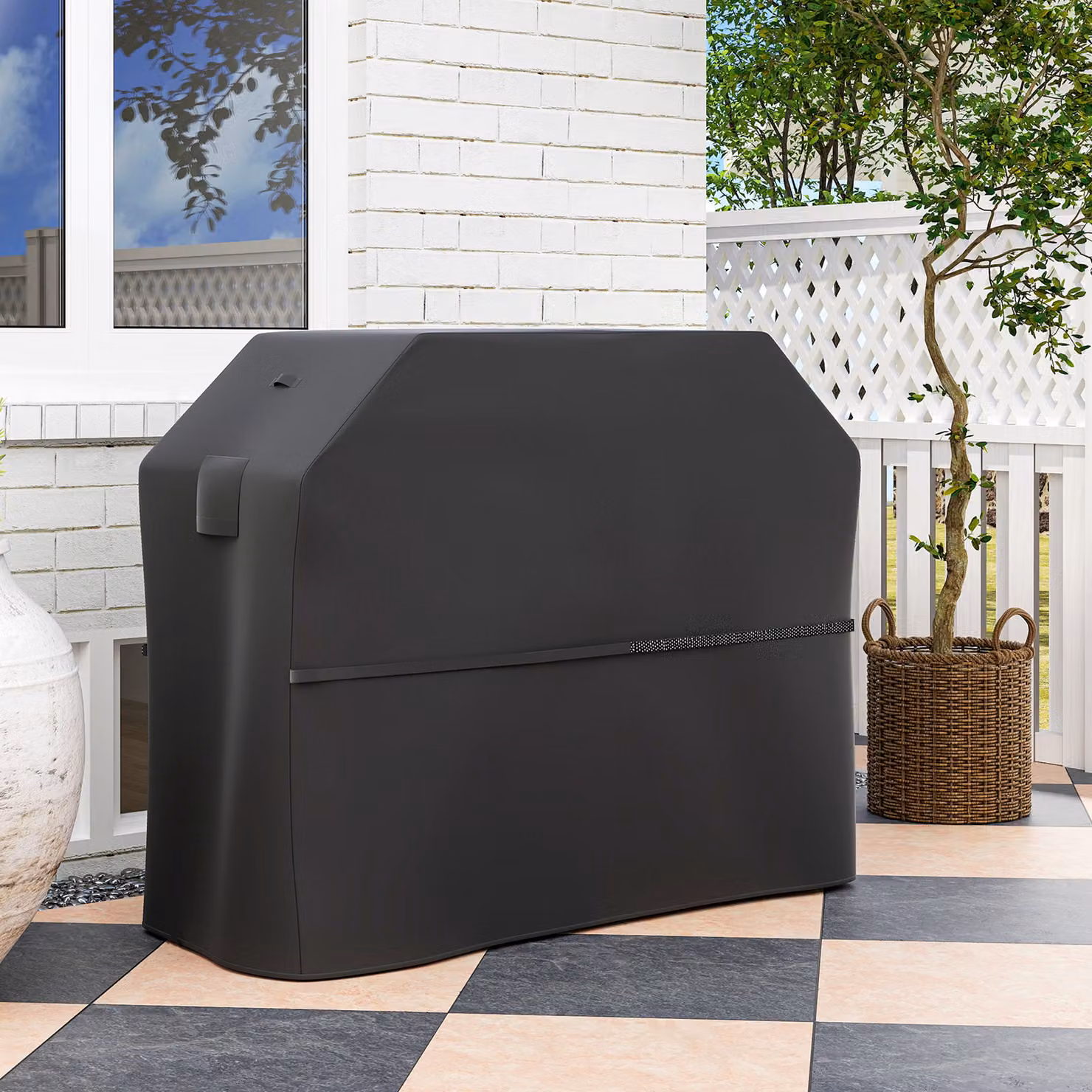 Outsunny Black Waterproof BBQ Cover for Rectangular Gas Grills, W/D/H: 147 x 61 x 122 cm – 2