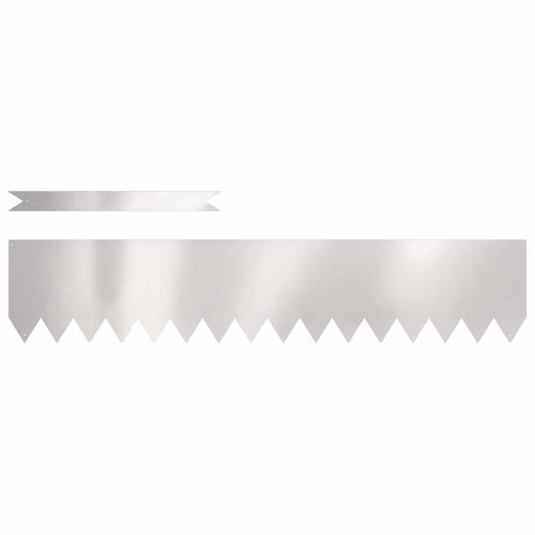 Berkfield Home Stainless Steel Lawn Edgings, Silver, 50 Pieces, W: 100 cm, H: 20 cm, D: 0.5 cm