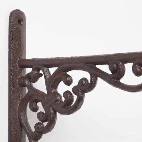 Homescapes Brown Cast Iron Wall Mounted Hanging Basket Hook – 2
