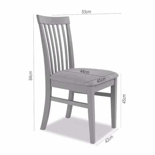 Statement Furniture Florence Wooden Dining Chairs with Upholstered High Back, Set of 4, Grey, W: 45 cm, D: 53 cm, H: 94 cm, Seat Height: 45 cm – 3
