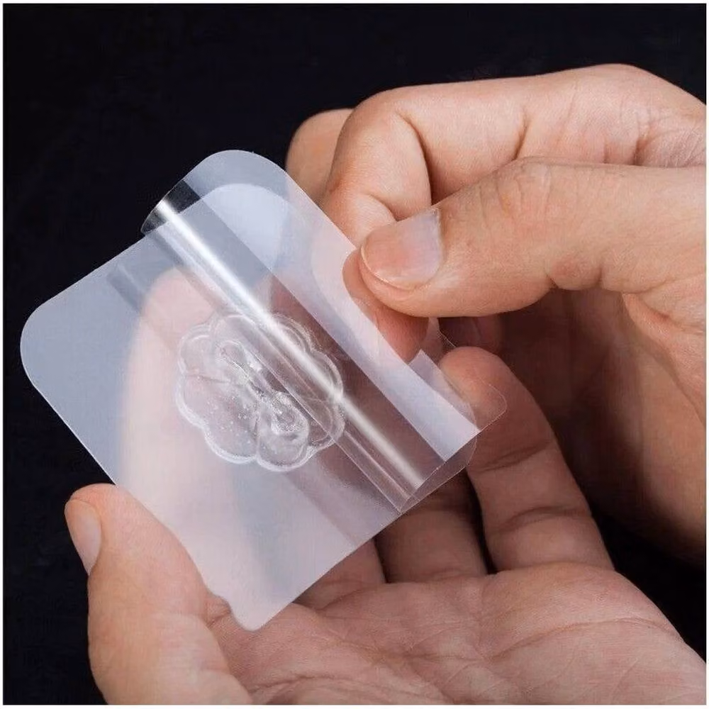 VOGREX 20-Piece Self-Adhesive Heavy Duty Seamless Wall Hooks in Transparent Plastic – 4