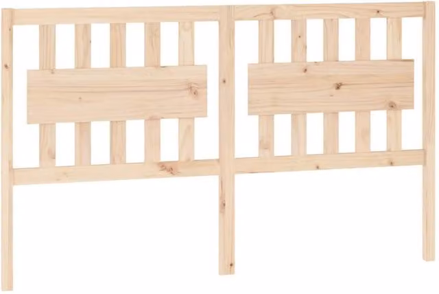 Berkfield Home Rustic Solid Wood Pine Bed Headboard in Beige, W: 165.5 cm, D: 4 cm, H: 100 cm