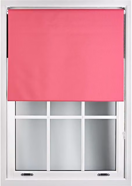 Furnished Pink Blackout Roller Blinds, Thermal Insulating and UV Resistant Polyester Window Shade, Width: 95 cm, Height: 165 cm