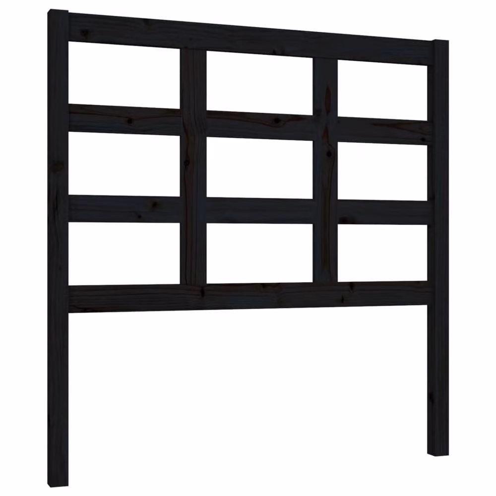 Berkfield Home Beautiful Modern Black Solid Pine Wood Bed Headboard W/D/H: 95.5 x 4 x 100 cm – 3