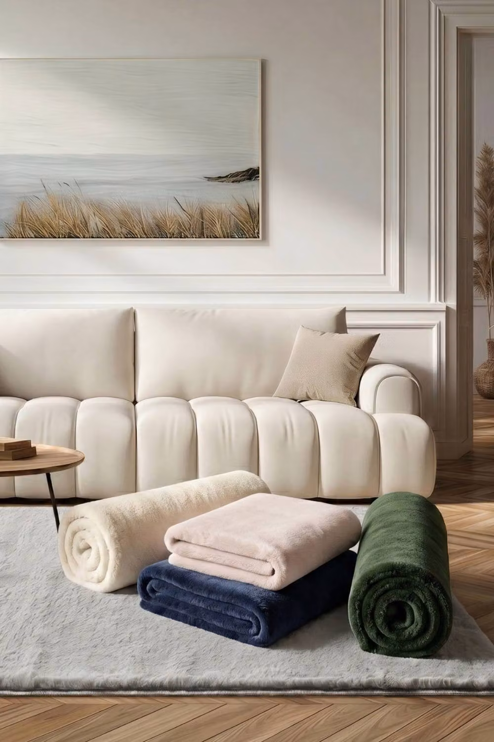 Allure Bath Fashions Softie Faux Fur Rug in Beige and White, W/D/H: 120 x 170 cm – 3