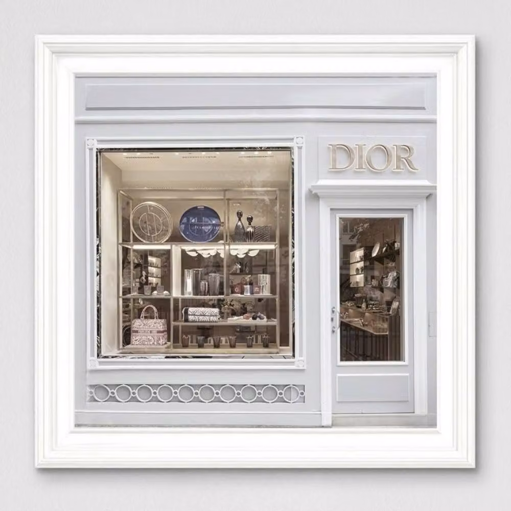Dior Maison Boutique White Step Frame Luxury Wall Art Decor, W/H: 70 x 70 cm – 3