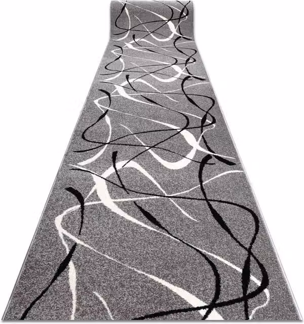 RugsX Silver Choco Abstract Modern Runner in Grey, W: 120 cm, L: 260 cm – 1