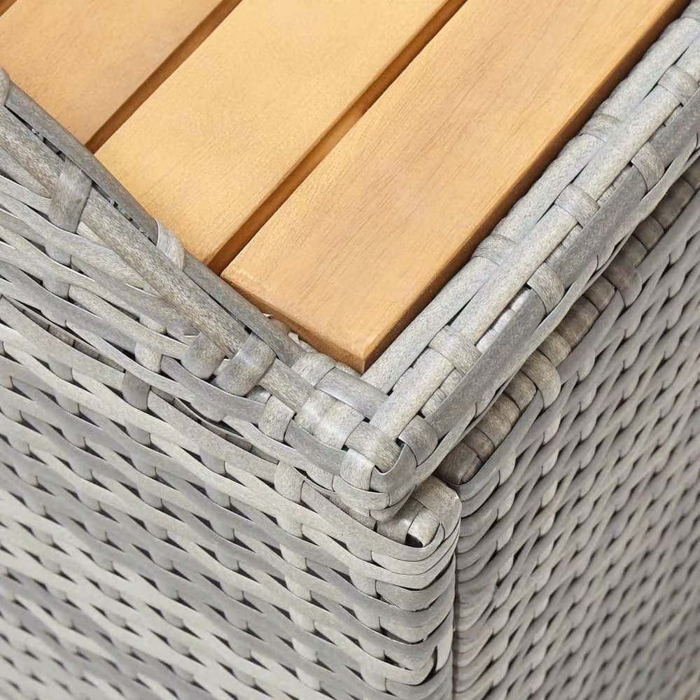 Berkfield Home Garden Grey Poly Rattan Storage Bench – 3
