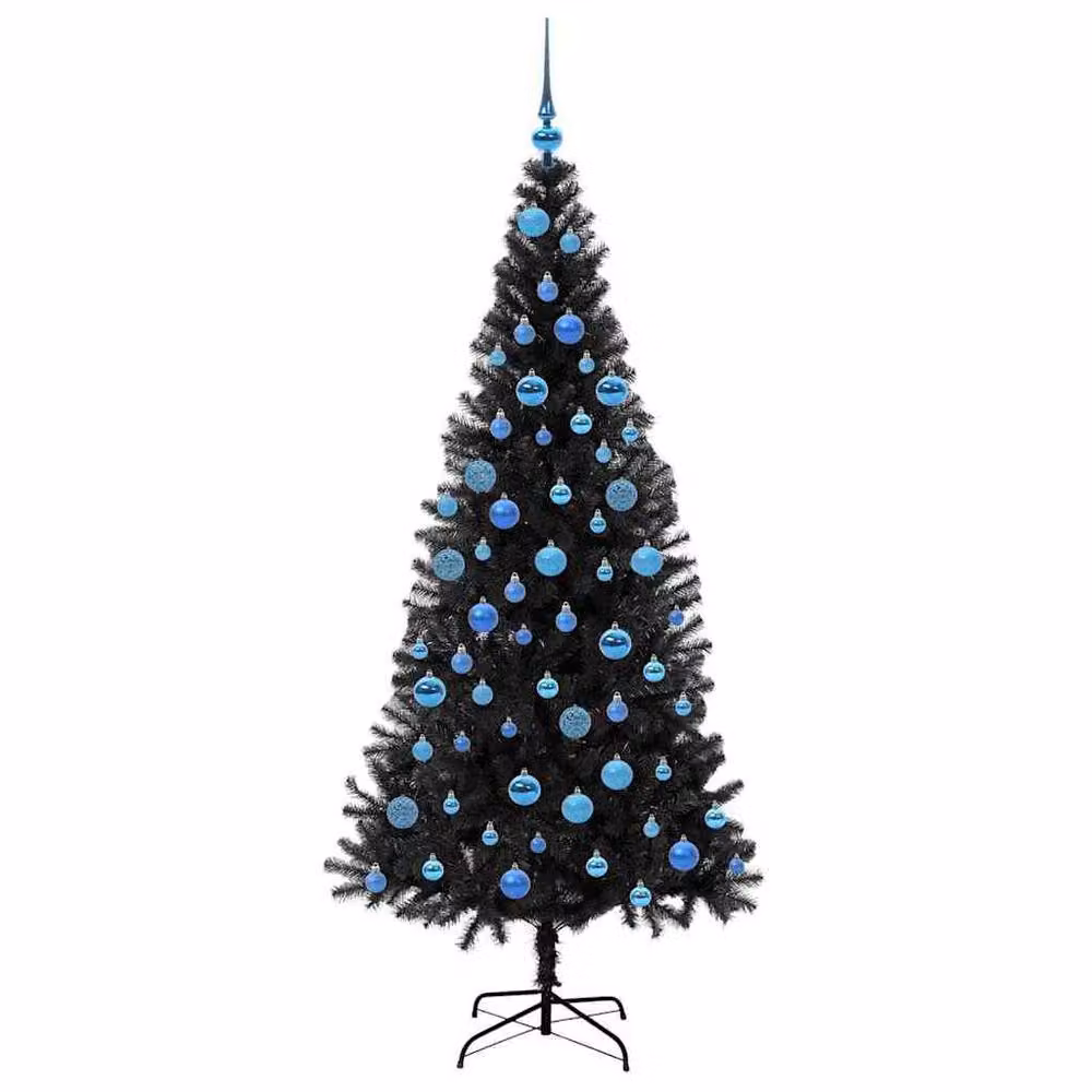 Berkfield Home Lush Christmas Tree with 300 LEDs and Stand, Black, Height: 180 cm – 3
