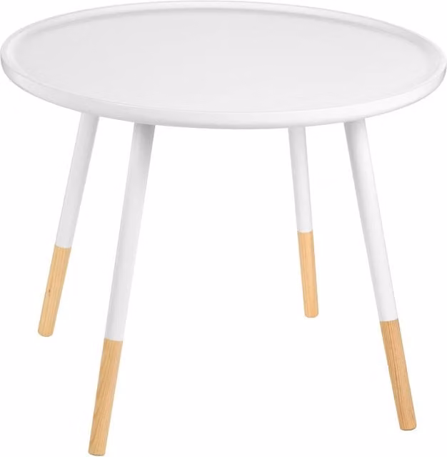 Orsina Modern Round White Side Table, W/D/H: 60 x 60 x 48 cm