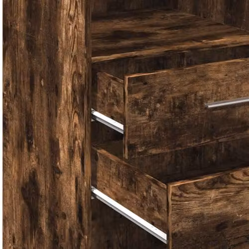 vidaXL Modern Highboard in Smoked Oak, Brown, W/D/H: 40 x 42.5 x 124 cm – 4
