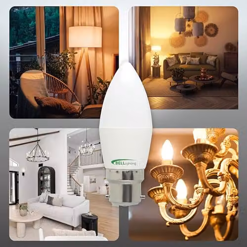 BELL Lighting B22 Dimmable LED Candle Bulbs, White, 6 Pack – 3