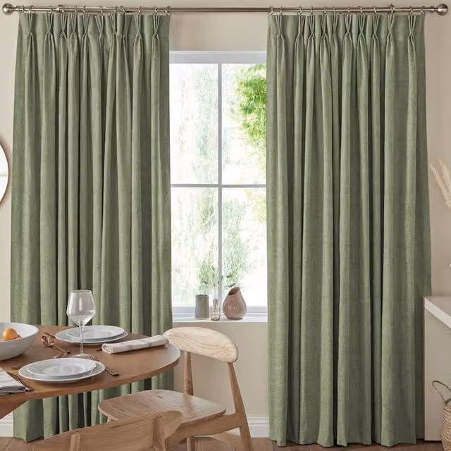 Terrys Lugano Made to Measure Blackout Fabric Curtain Panel in Green