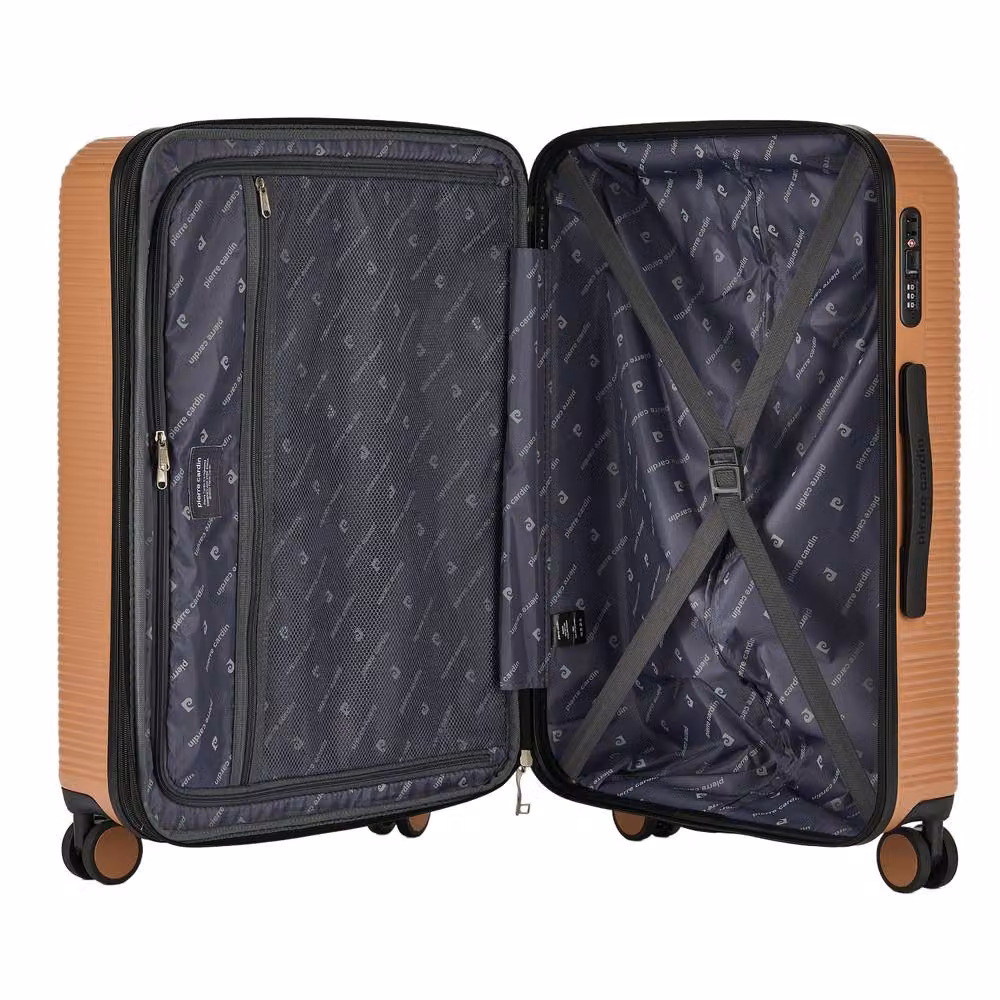 Pierre Cardin Arles Medium Checked Expandable Hard Shell Travel Suitcase in Light Brown Mocha – 3