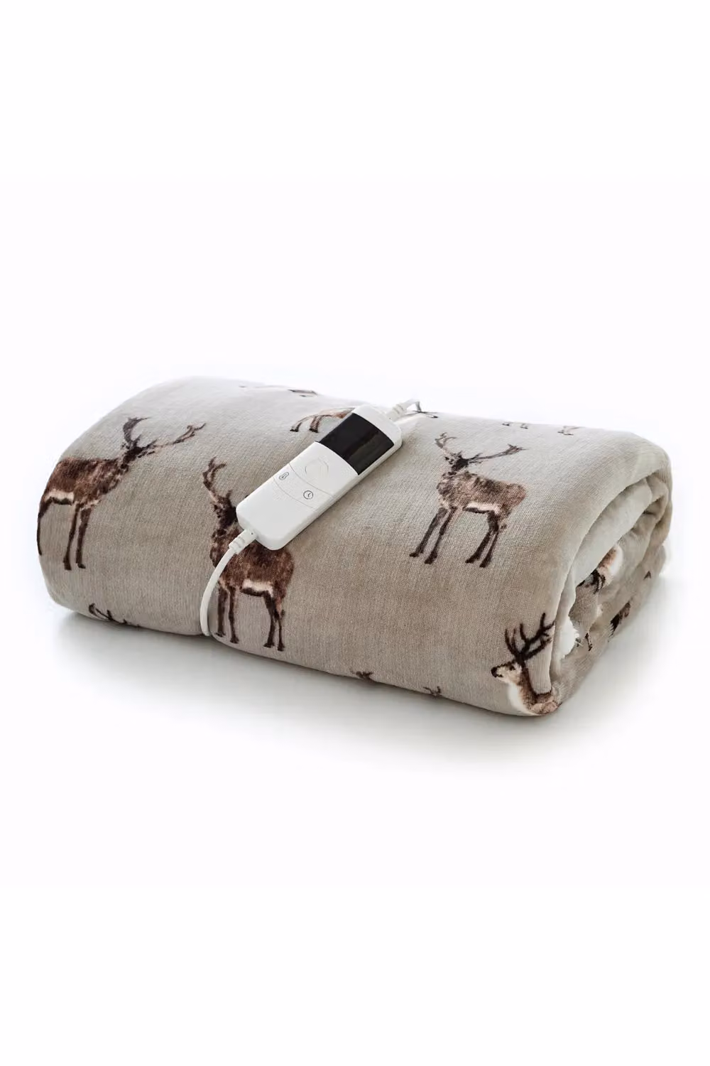 Deyongs Sterling Stag Mocha Heated Sherpa Throw in Brown, W: 140 cm, D: 180 cm – 2