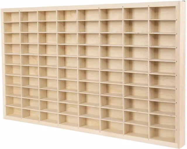 EONLION Natural Wood Wall Mounted Diecast Car Matchbox Display Shelf