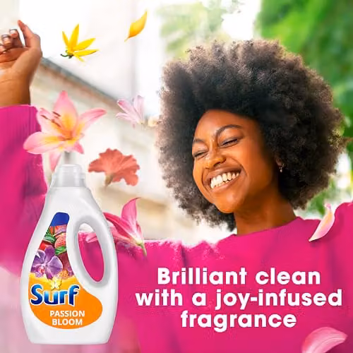 Surf Passion Bloom Liquid Laundry Detergent with Essential Oils, 35 Washes, Orange and White – 3