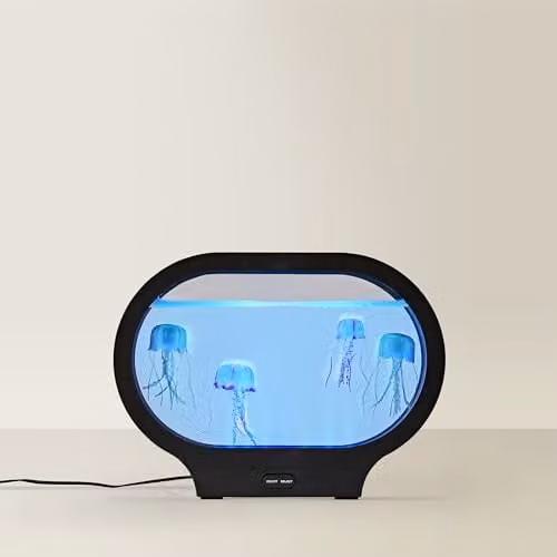 ValueLights Jellyfish LED Colour Changing Aquarium Table Lamp in Black and Multicolour