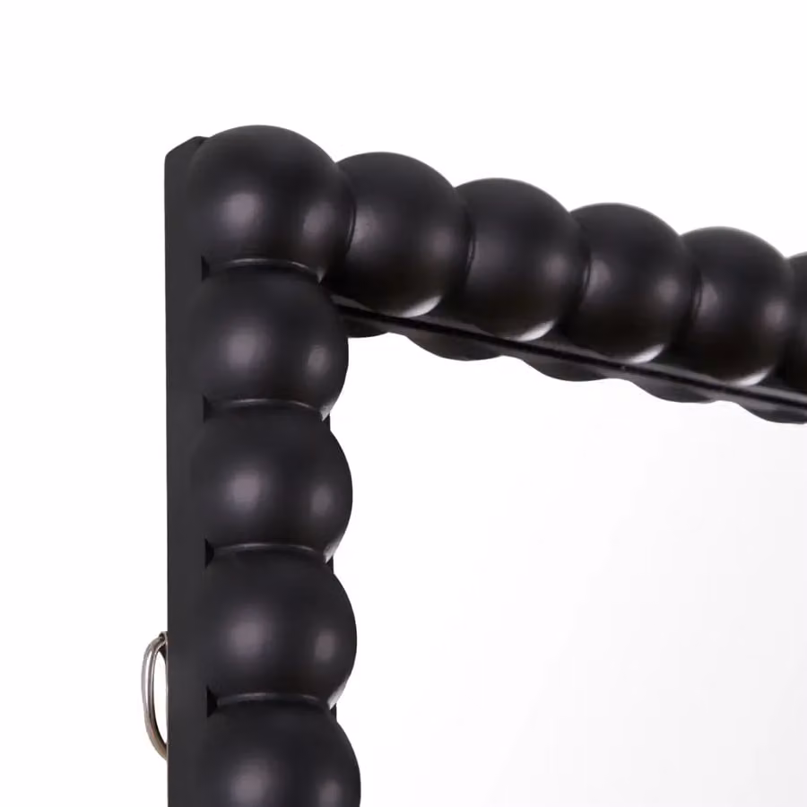 Home Garden Direct Lecco Wooden Wall Mirror with Beaded Frame in Black, W: 60 cm, H: 90 cm – 4