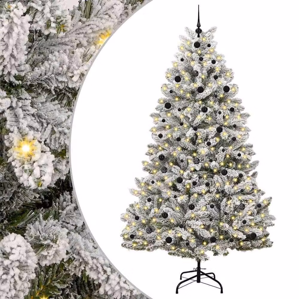Berkfield Home Elegant Artificial Christmas Tree in Green and White, Height: 240 cm – 2