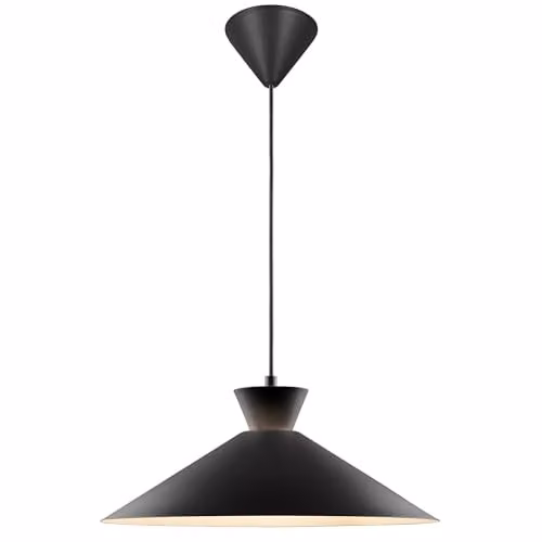 Nordlux Dial Suspended Pendant Light in Black Metal for Dining Rooms, Diameter: 45 cm