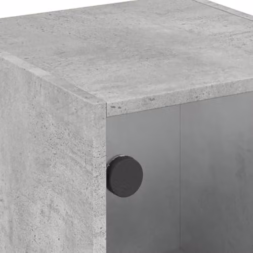 vidaXL Modern Side Cabinet with Glass Doors in Concrete Grey, W/D/H: 75.5 x 35.0 x 37.0 cm – 2