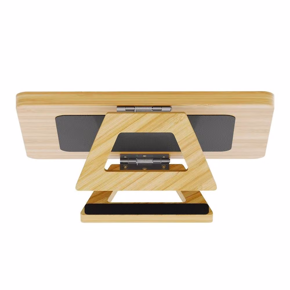 FORGEVIO Natural Wood Bamboo Sofa Arm Tray and Drinks Snack Cup Holder in Brown – 2