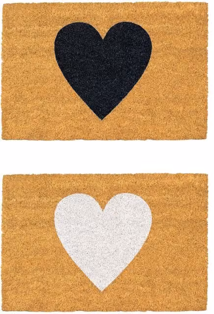 Nicola Spring Coir Door Mats, Pack of 2, Brown, W: 60 cm, D: 40 cm