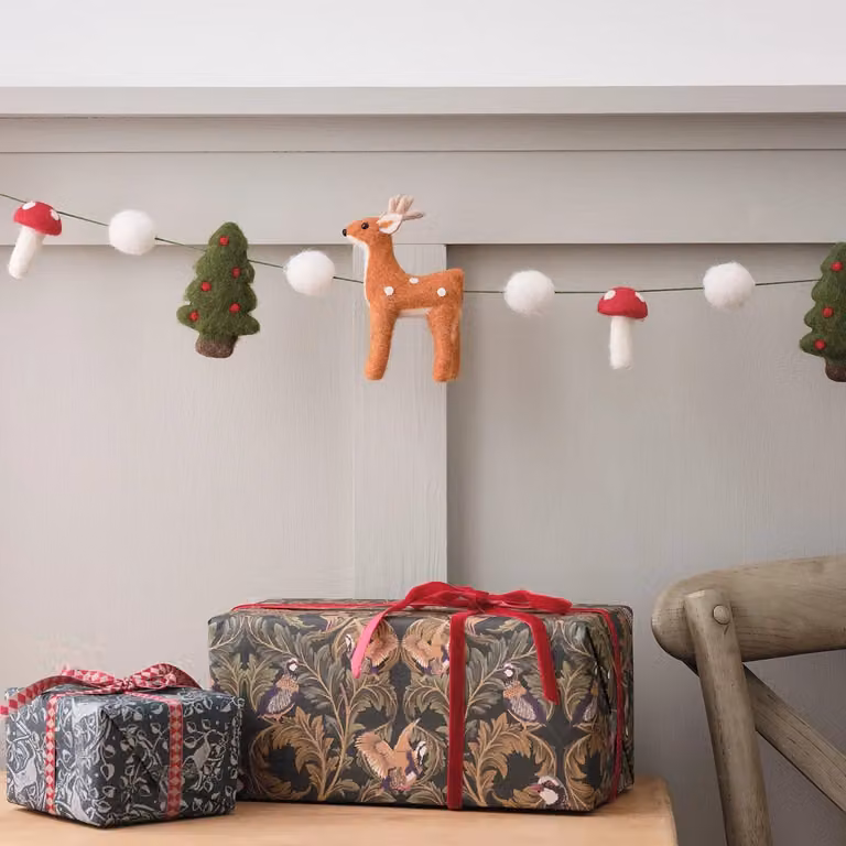 1.8m Winter Woodland Multicolour Felt Animal Hanging Garland