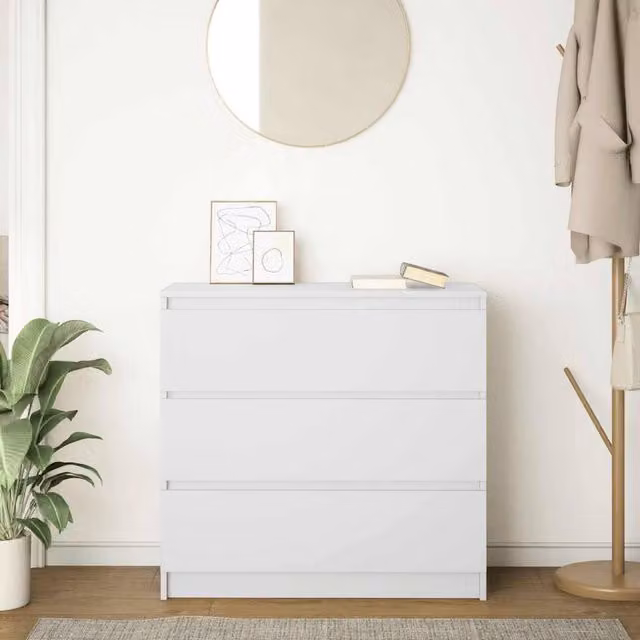Berkfield Home White Matt Sideboard, W/D/H: 80 x 35 x 76 cm