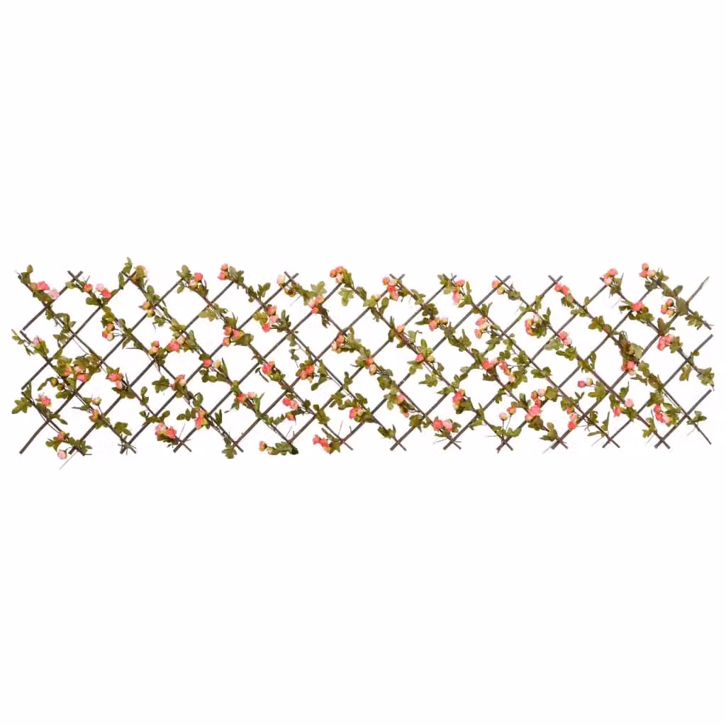 Berkfield Home Artificial Ivy Trellis Expandable, 5 Pieces, Dark Pink, W: 60 cm, H: 180 cm – 3