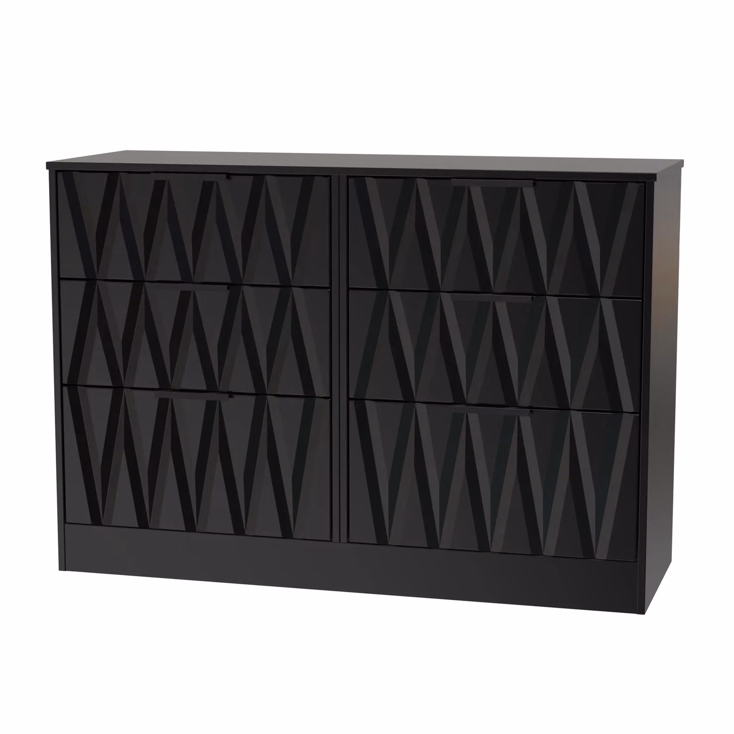 Ready Assembled 2 U Washington 6 Drawer Wide Chest in True Black and Gold – 2