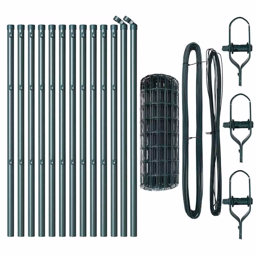 Berkfield Home Euro Fence with 13 Posts, Green Galvanised Steel, 0.8 x 25 m – 4