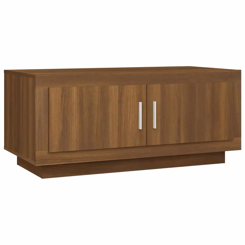 Berkfield Home Modern Rectangular Coffee Table in Brown Oak, W/D/H: 102 x 50 x 45 cm – 2