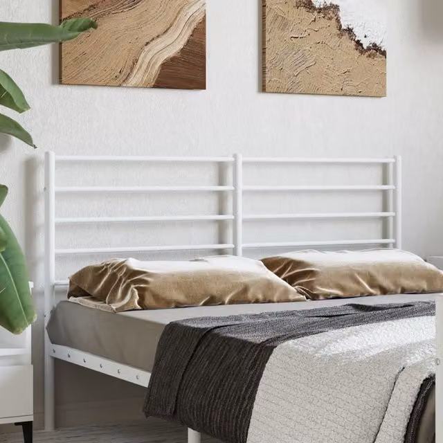 Berkfield Home Classic Metal Headboard, White, Width: 135 cm – 1