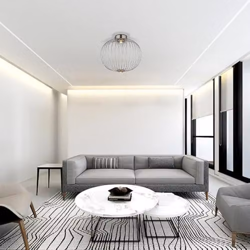 Globo Lighting Modern LED Sphere Ceiling Light in Chrome and Grey, Diameter: 50 cm – 5