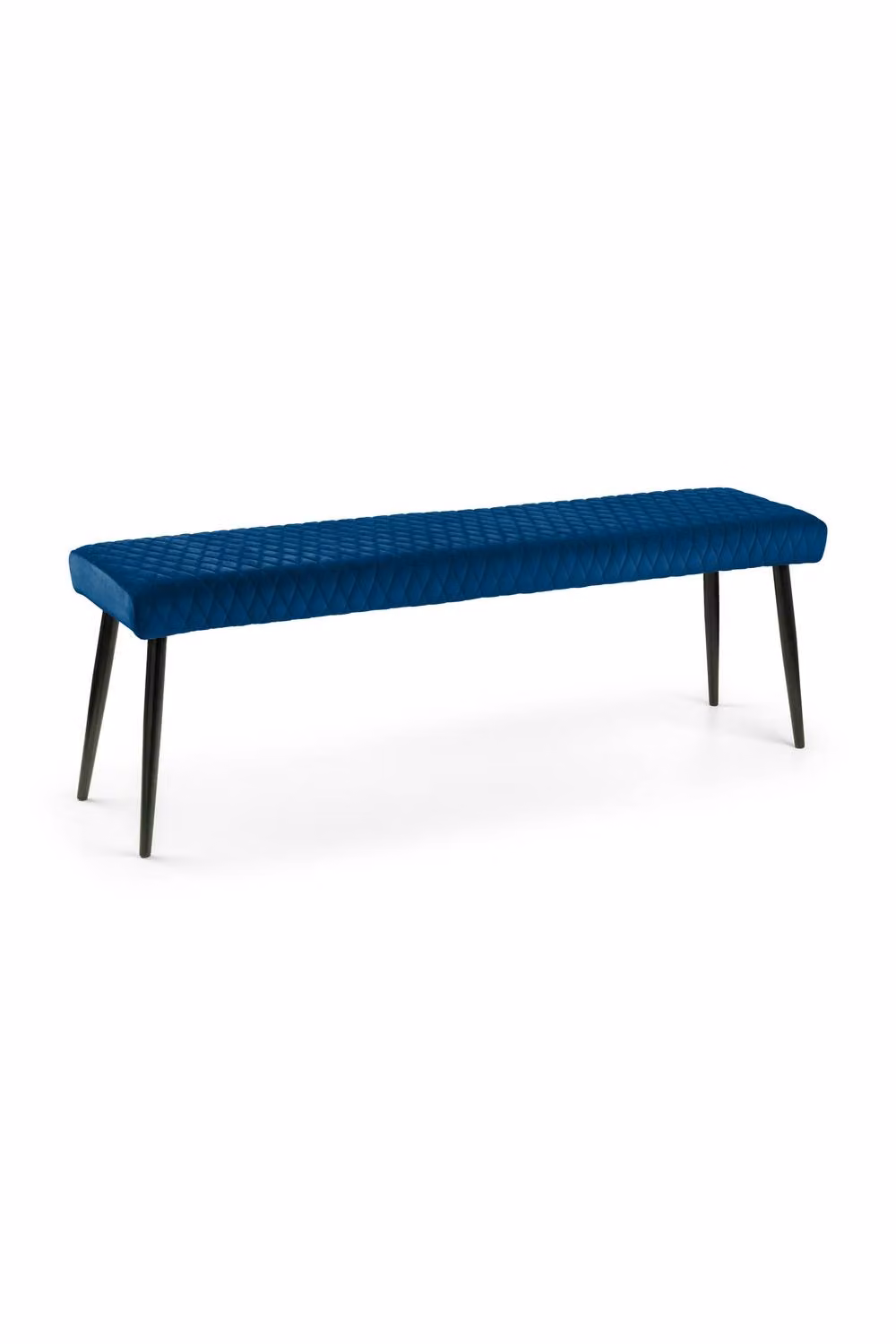 Julian Bowen Luxe Diamond Quilted Blue Velvet 2 Seater Backless Dining Bench, Width: 140 cm – 3