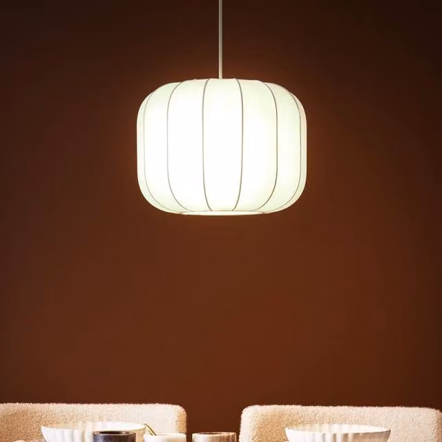 Wyld and Coco White Nylon and Metal LED Pendant Lamp