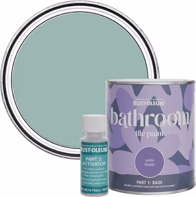 Rust-Oleum Bathroom Tile Paint in Satin Finish, Coastal Blue, 0.75 l