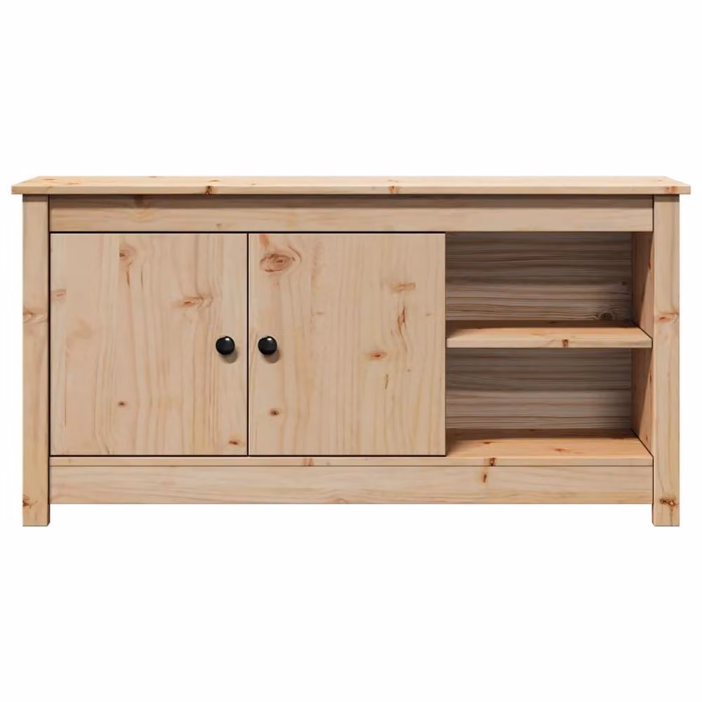 Berkfield Home Rustic Solid Wood Pine TV Cabinet in Beige, W: 103 cm, D: 36.5 cm, H: 52 cm – 3