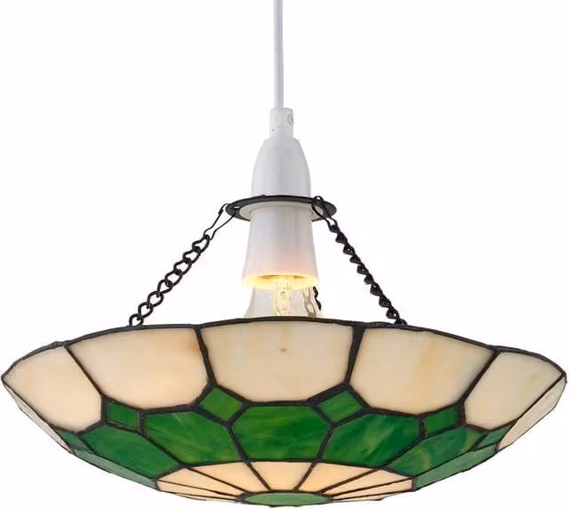 First Choice Lighting Totnes Tiffany Green Glass Easy Fit Pendant Shade