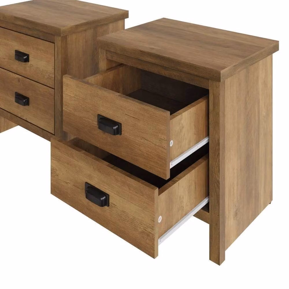 FORGEVIO 2 Drawer Bedside Chest in Knotty Oak Brown – 3