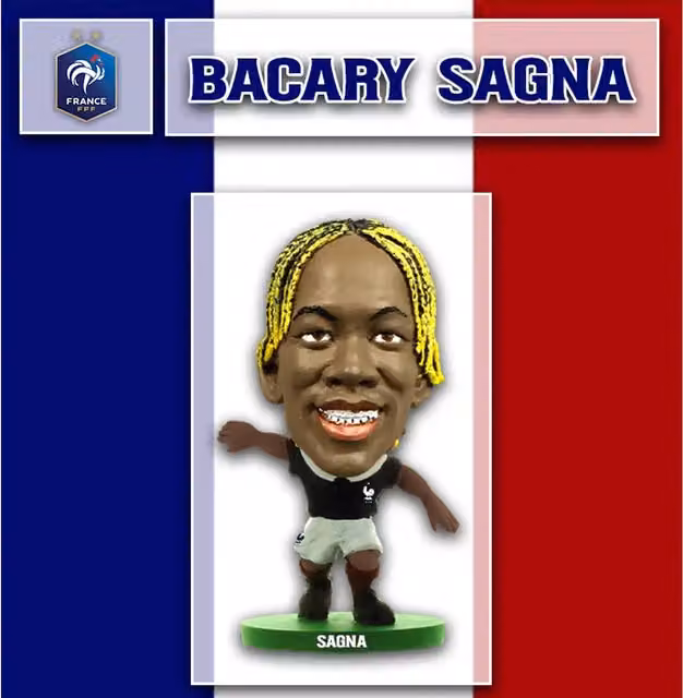 SoccerStarz Bacary Sagna France 2014 Mini Figure, Black and Multicolour, Height: 5 cm