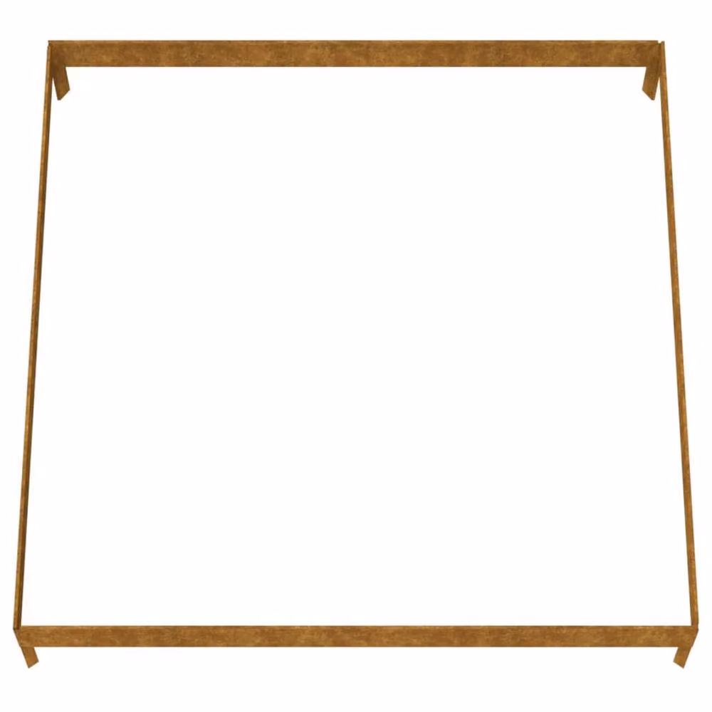 Berkfield Home Garden Corten Steel Raised Bed in Brown, W/D/H: 100 x 100 x 18.5 cm – 3