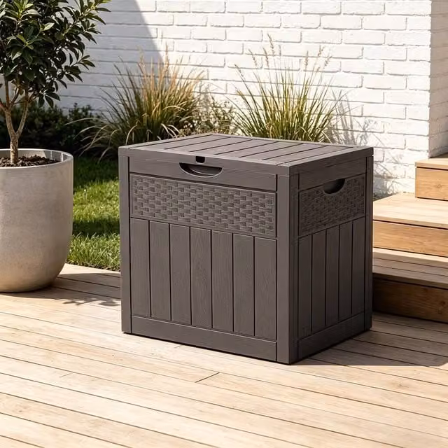 Living and Home 126L PP Garden Storage Box with Combination Padlock in Grey – 1