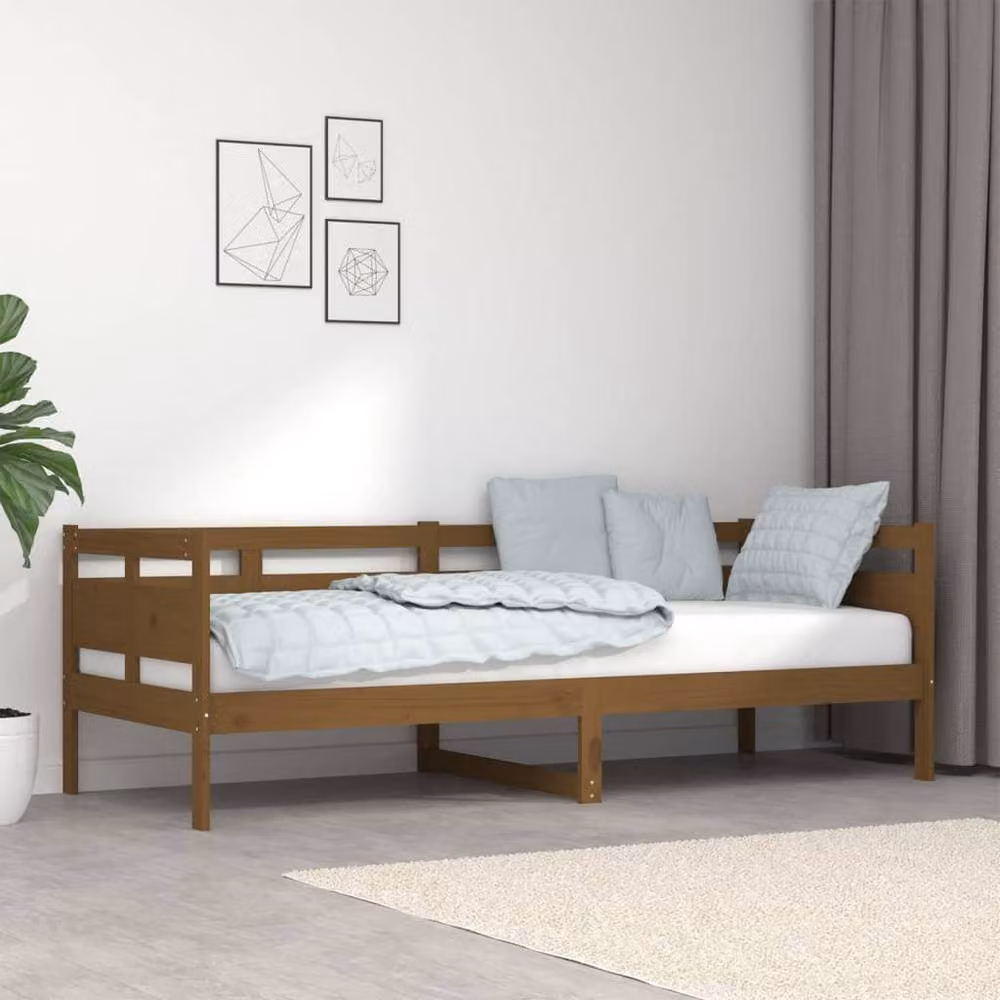 Berkfield Home Rustic Solid Wood Pine Day Bed, Brown, W: 80 cm, L: 200 cm – 2